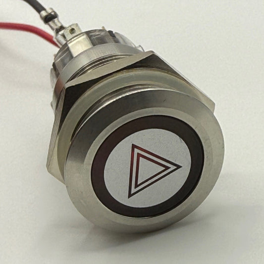 19MM Latching Hazard Button LED Backlit Red