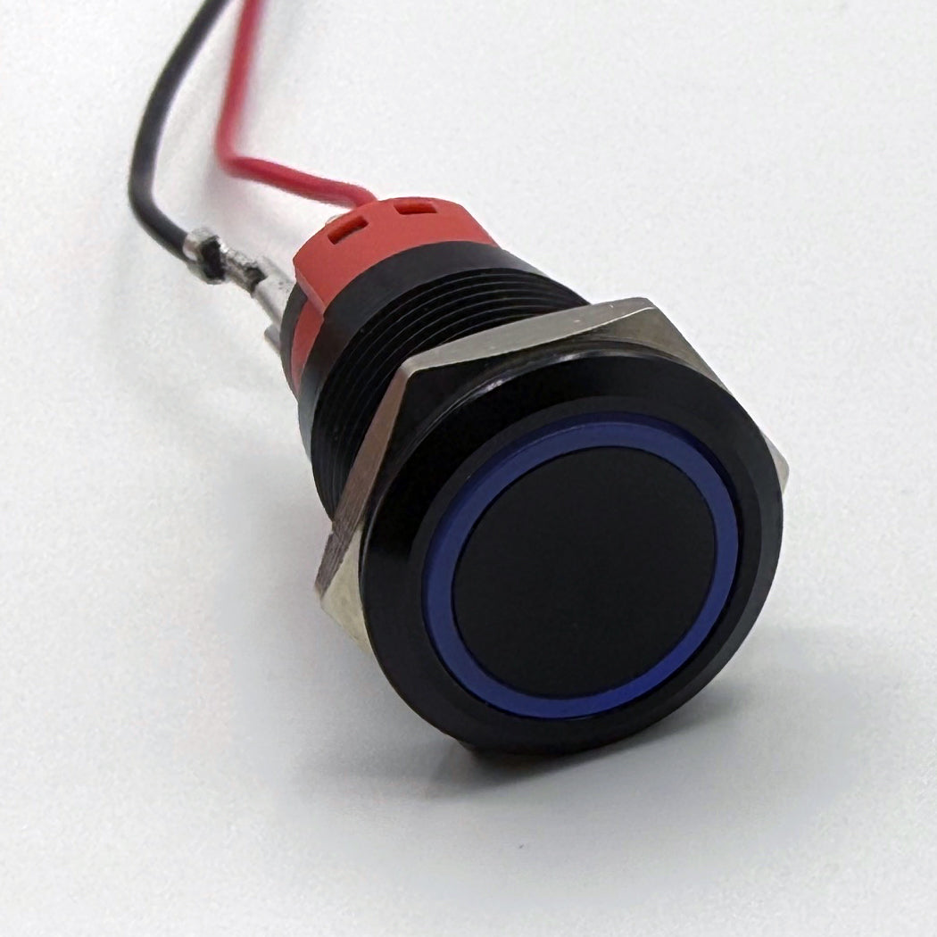 16MM Momentary Button LED Backlit Blue