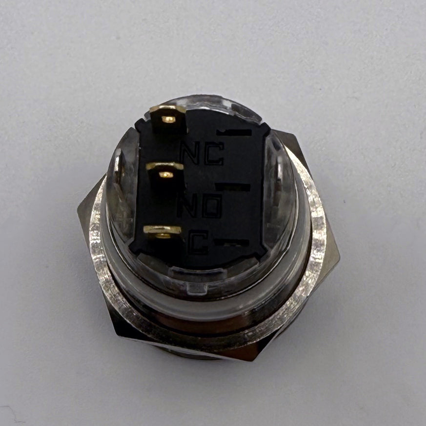 19MM Latching Hazard Button LED Backlit Red