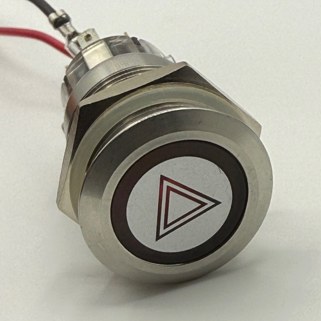 19MM Latching Hazard Button LED Backlit Red