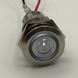 19MM Latching POWER Button LED Backlit White